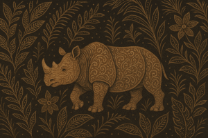 Motif Batik Badak Cula Satu